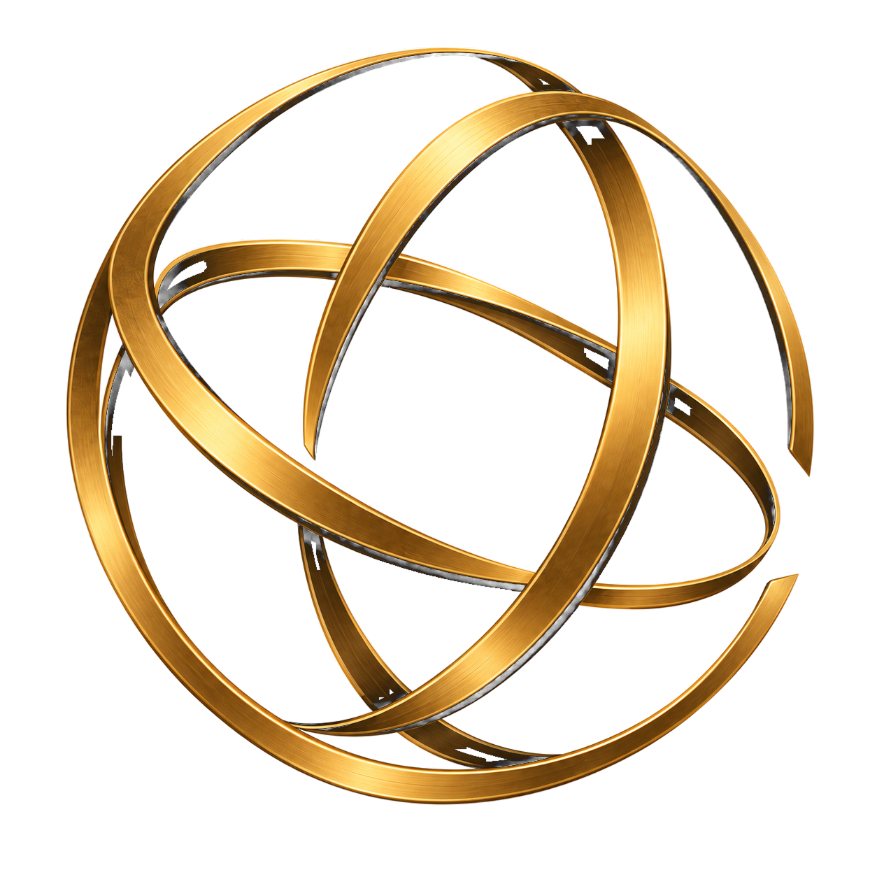 Saor R&D metallic gold armillary